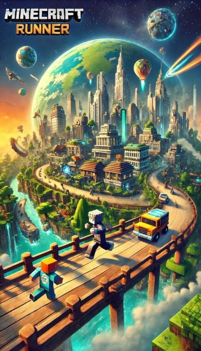 Imagen con extraña Cover para el juego Minecraft Runner city